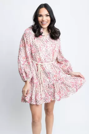 FLORAL PARIS BUTTON DOWN DRESS