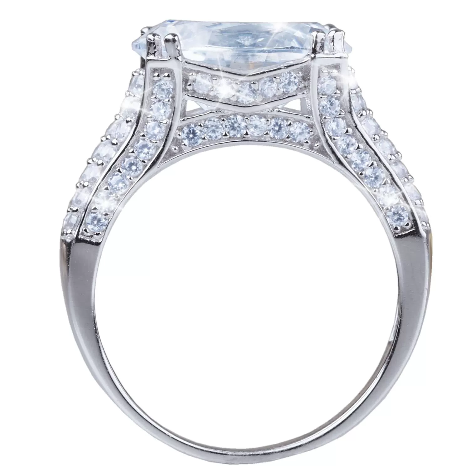 Geneva Ladies Rhodium Ring