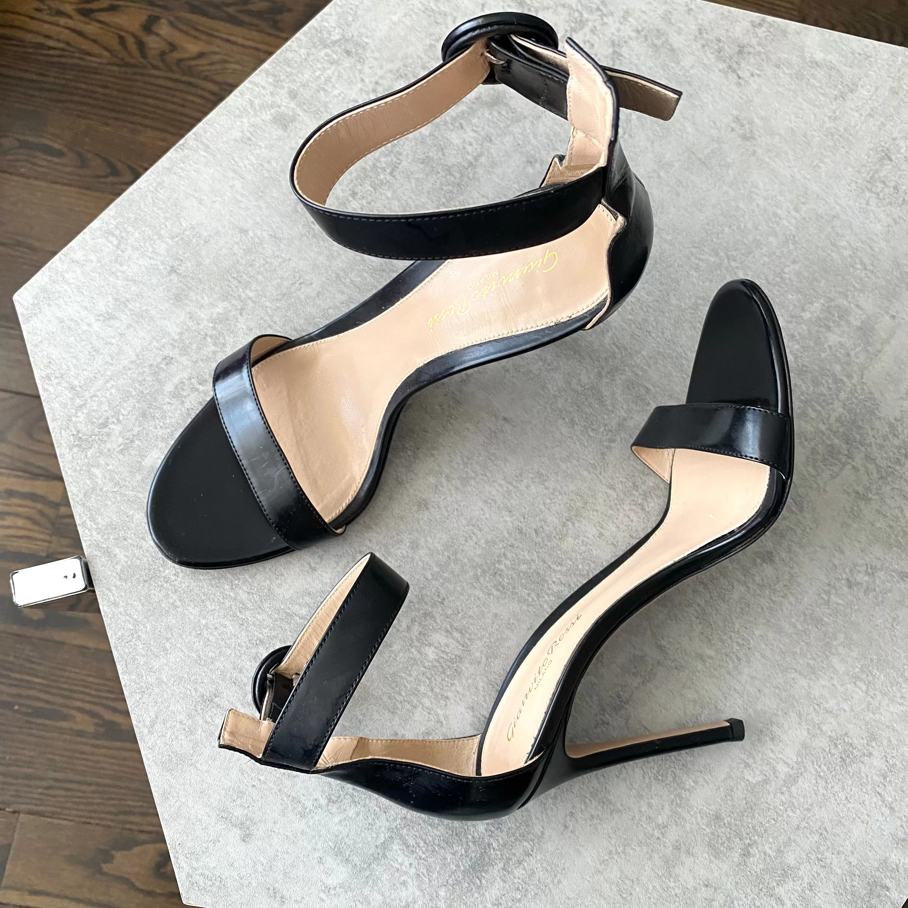 Gianvito Rossi Black Ankle Strap Sandals - 38