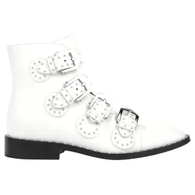 Givenchy White Studded Leather Elegant Ankle Boots - 38.5