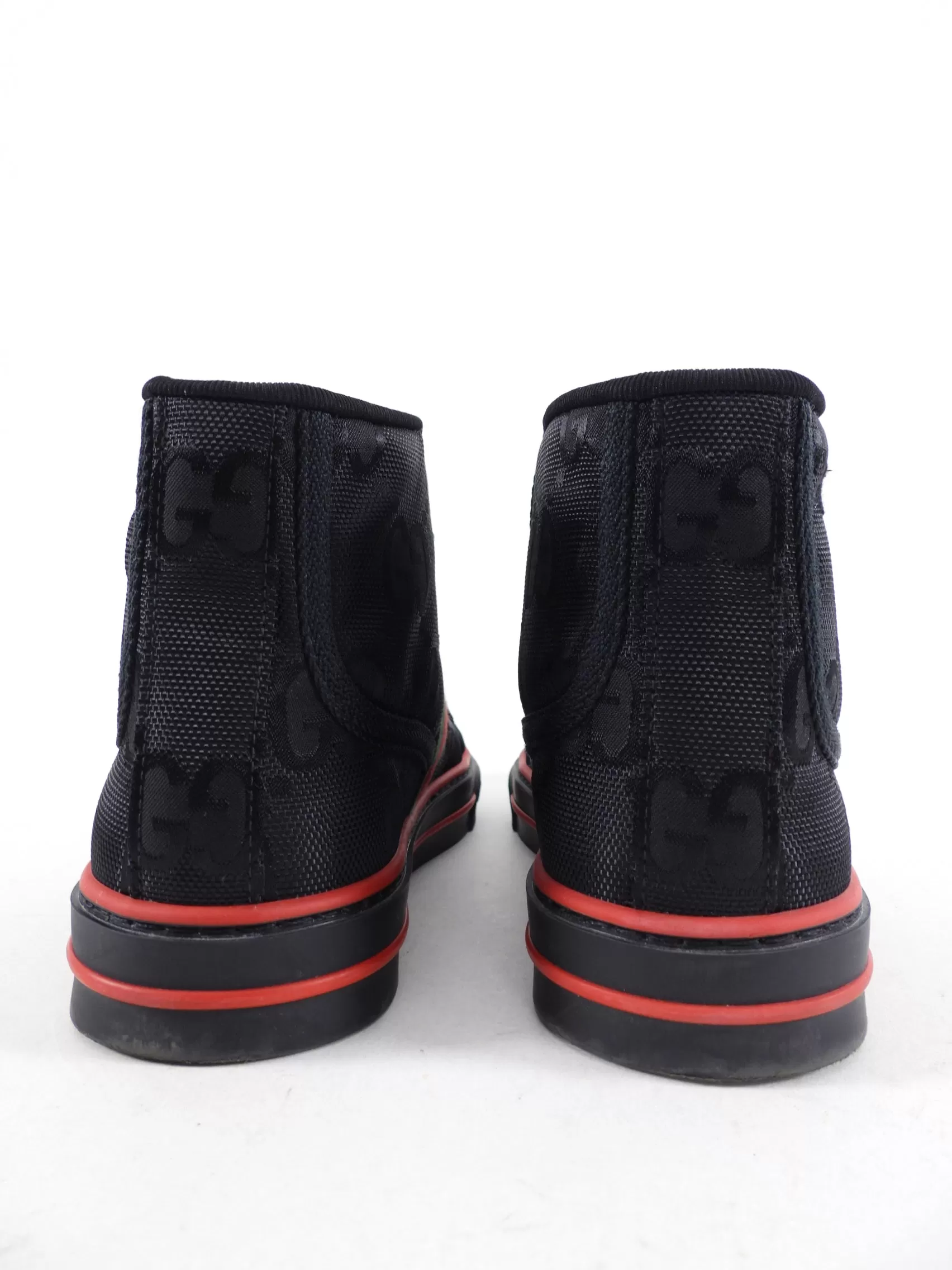 Gucci Black Monogram Web Stripe Off the Grid High Top Sneakers - 36