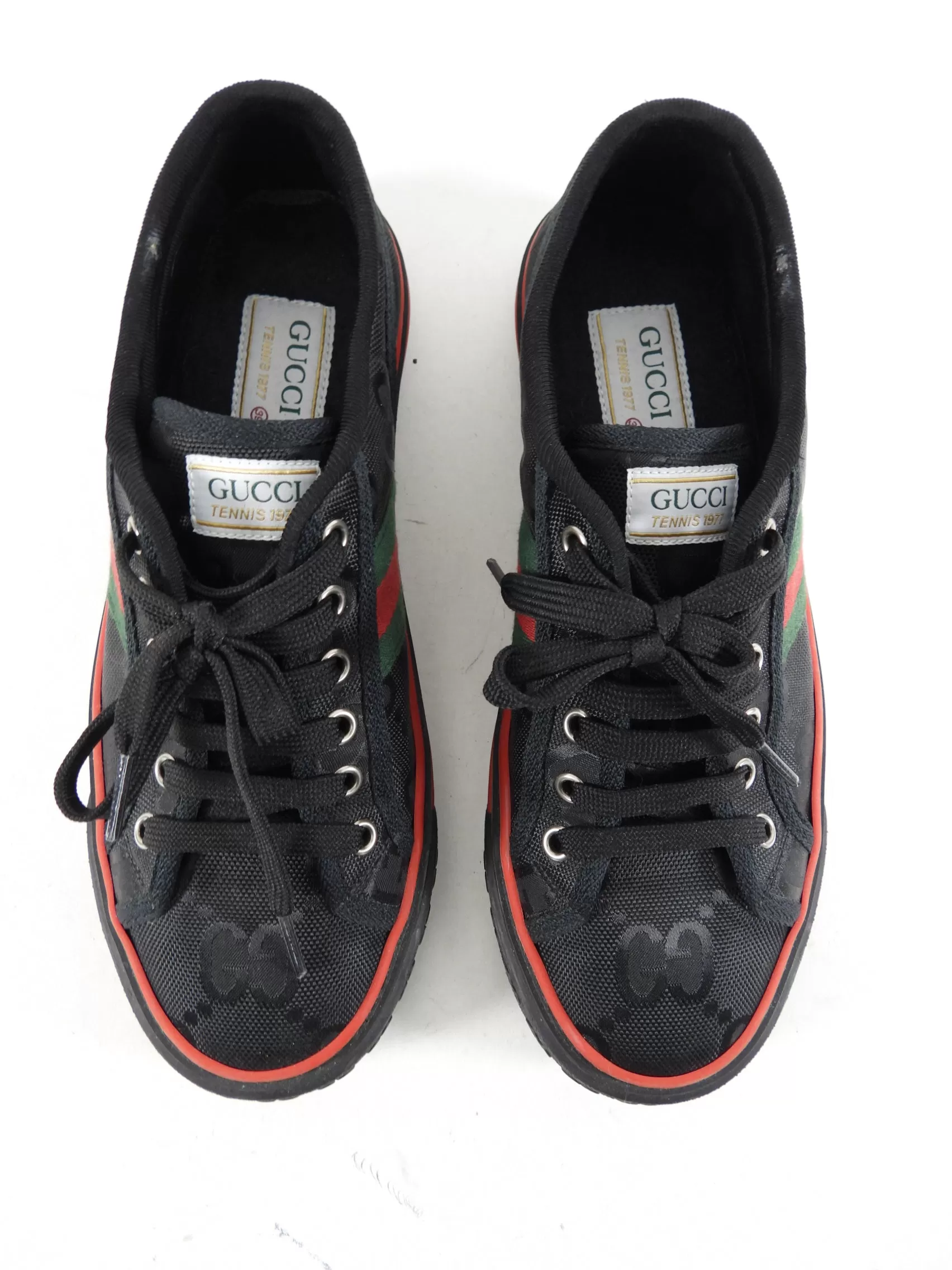 Gucci Black Monogram Web Stripe Off The Grid Tennis Sneakers - 39