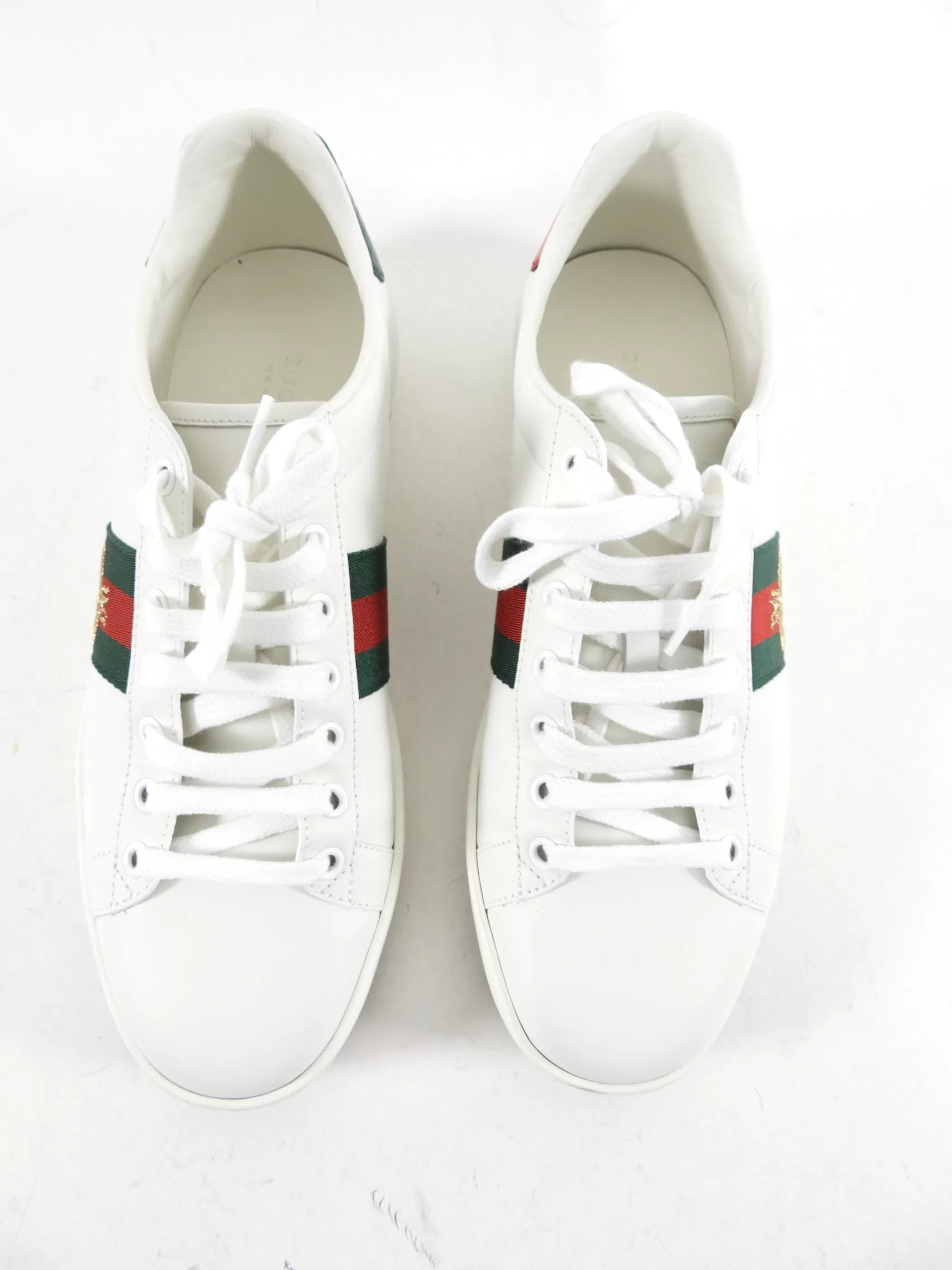 Gucci White Web Stripe Ace Sneakers - 38.5