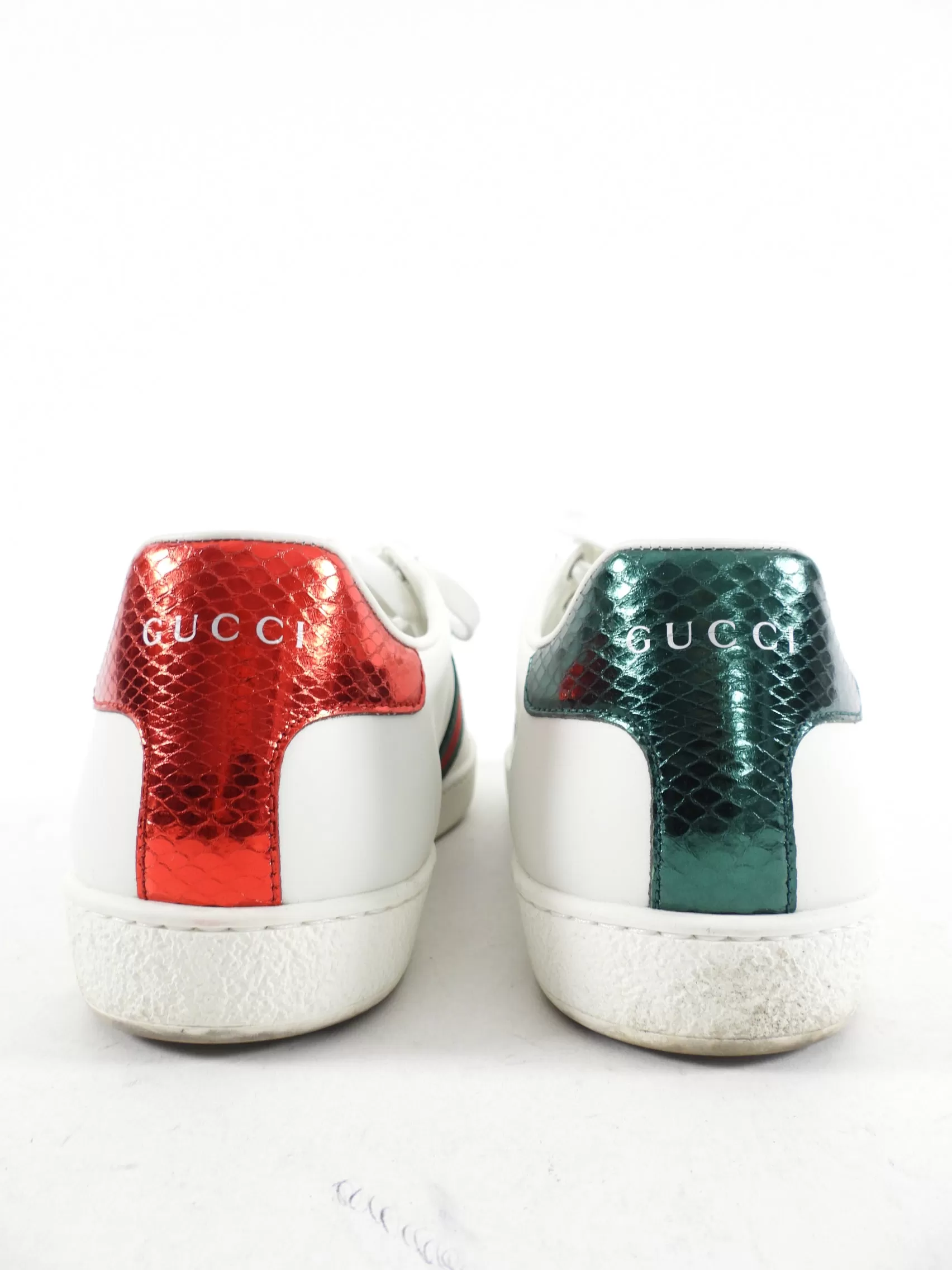 Gucci White Web Stripe Ace Sneakers - 38.5