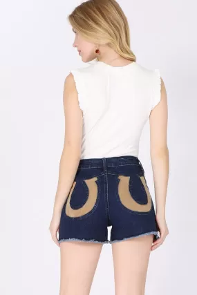 Horse Shoe Denim Shorts