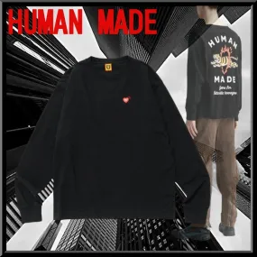 HUMAN MADE  |Crew Neck Heart Unisex Street Style Long Sleeves Plain