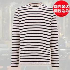 Jil Sander  |Crew Neck Stripes Street Style Long Sleeves Cotton