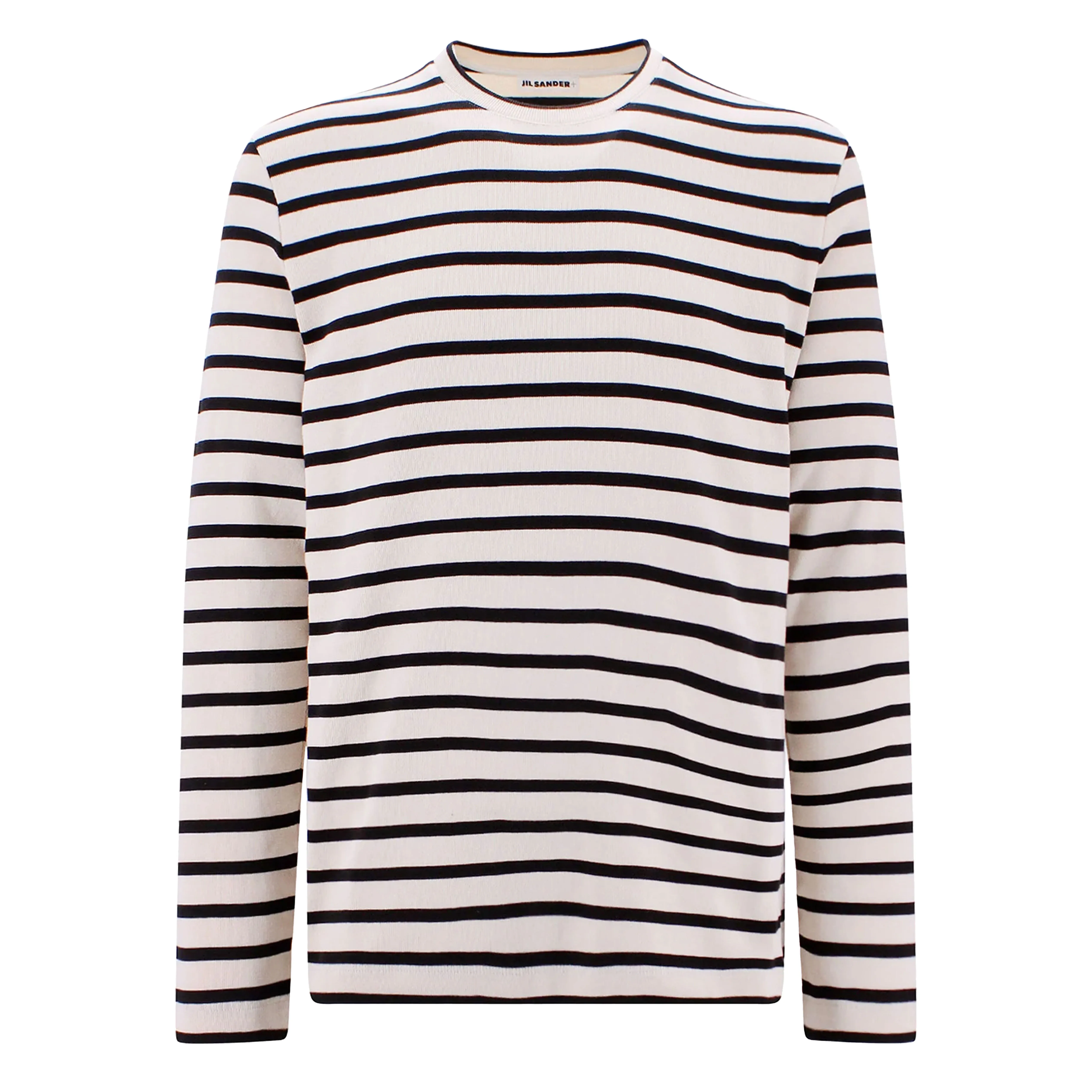 Jil Sander  |Crew Neck Stripes Street Style Long Sleeves Cotton