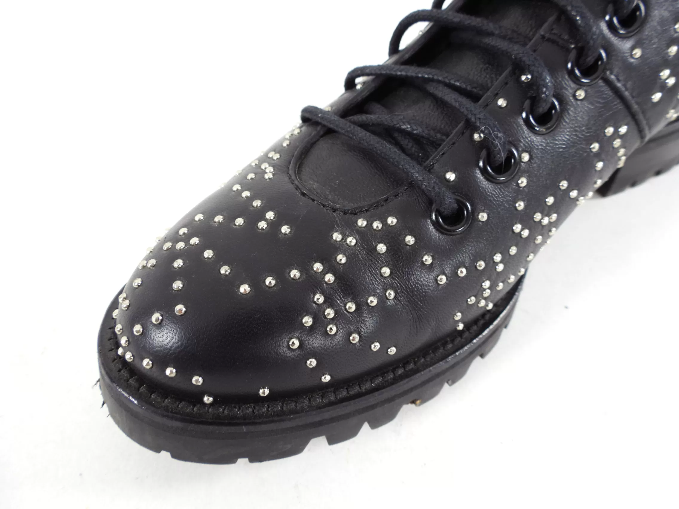 Jimmy Choo Black and Silver Star Stud Ankle Boots - 37