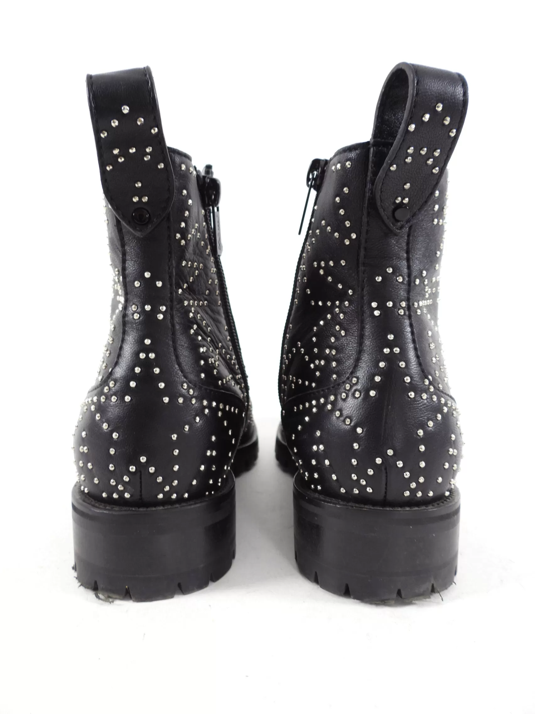 Jimmy Choo Black and Silver Star Stud Ankle Boots - 37