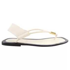 Khaite Ivory Flat Devoe Sandals - 38