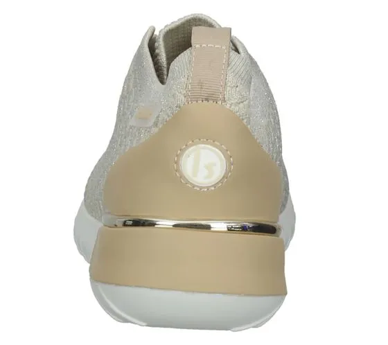 La Strada women's leisure sneaker with glitter elements, everyday sneaker 2101381-5422 beige/white