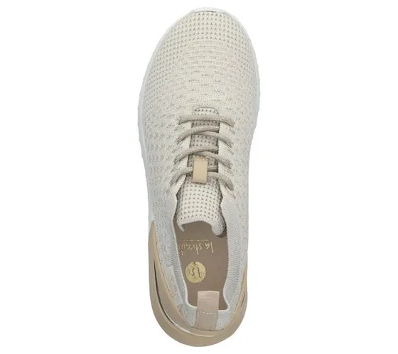 La Strada women's leisure sneaker with glitter elements, everyday sneaker 2101381-5422 beige/white