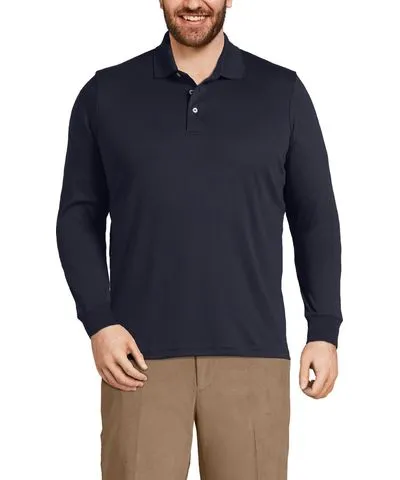 Lands' End Big & Tall Long Sleeve Cotton Supima Polo Shirt