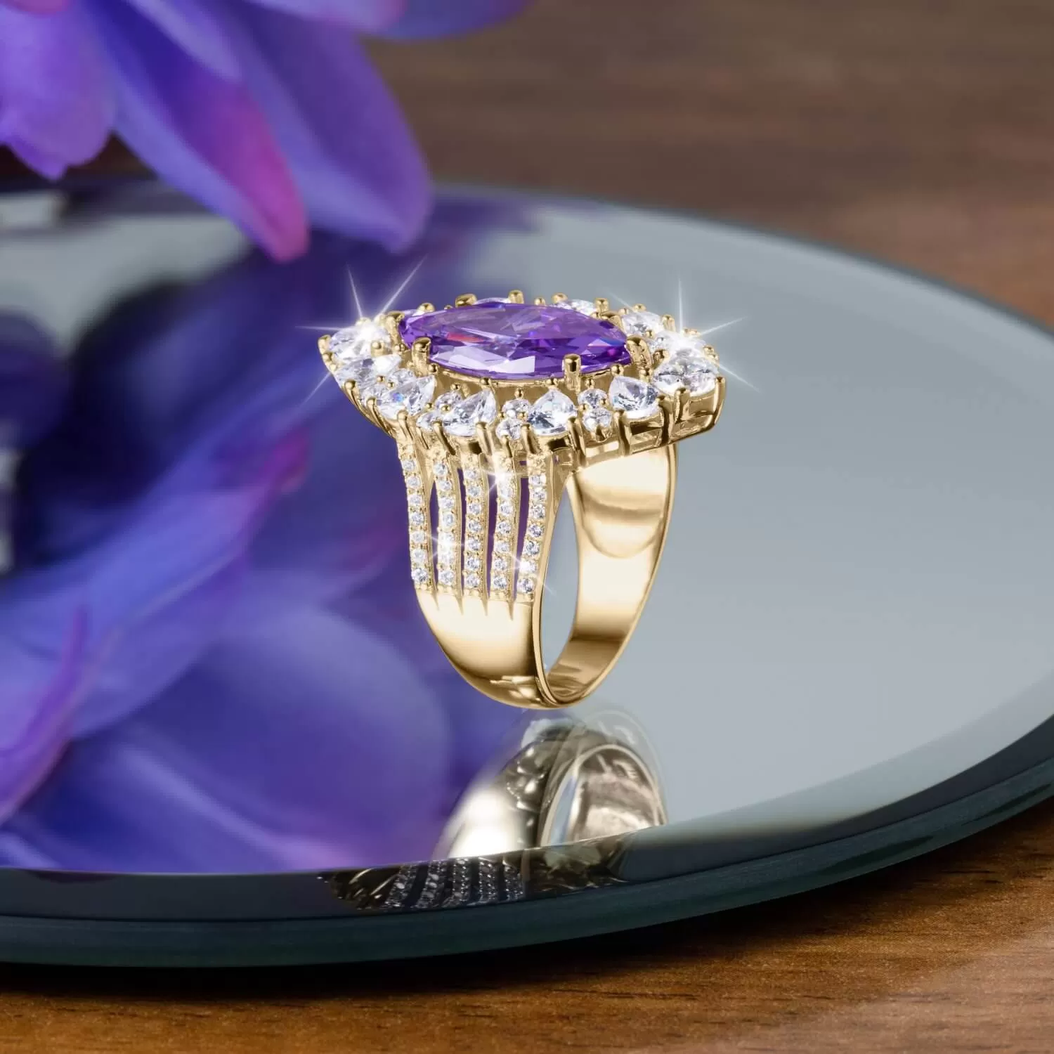 Lavender Bloom Ladies Ring