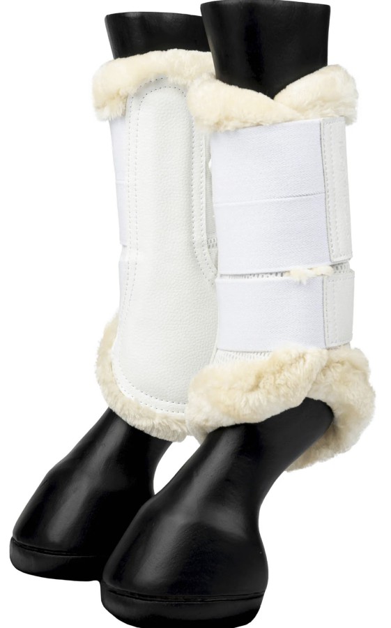 Lemieux fleece Edge mesh brushing boots White