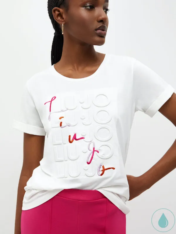 Liujo T-Shirt –  Ta3103 J5003 – T-shirt ecosostenibile con logo