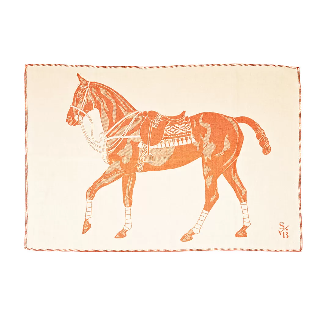 Mandarin Orange Horse Polo Pony Throw