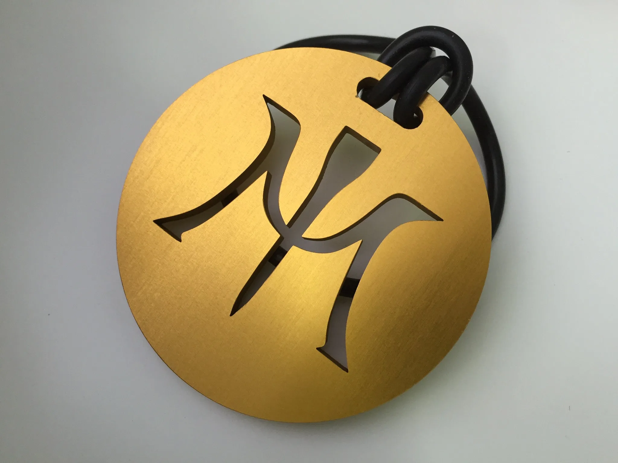 Miura Golf Bag Tag Cut Thru  Logo Aluminum in Yellow