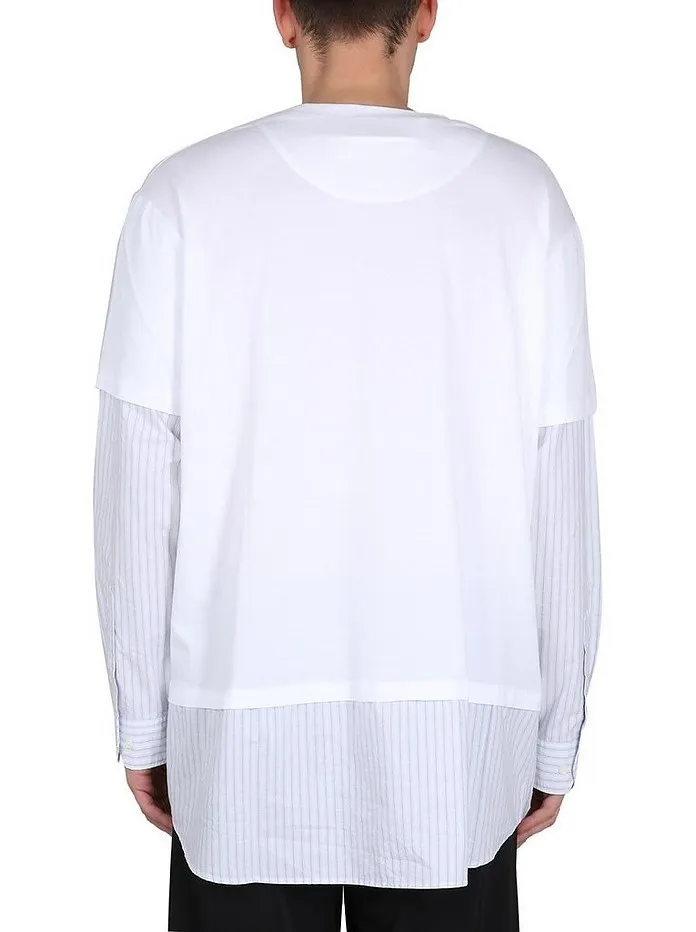 MM6 Maison Margiela  |Crew Neck Stripes Blended Fabrics Street Style Long Sleeves