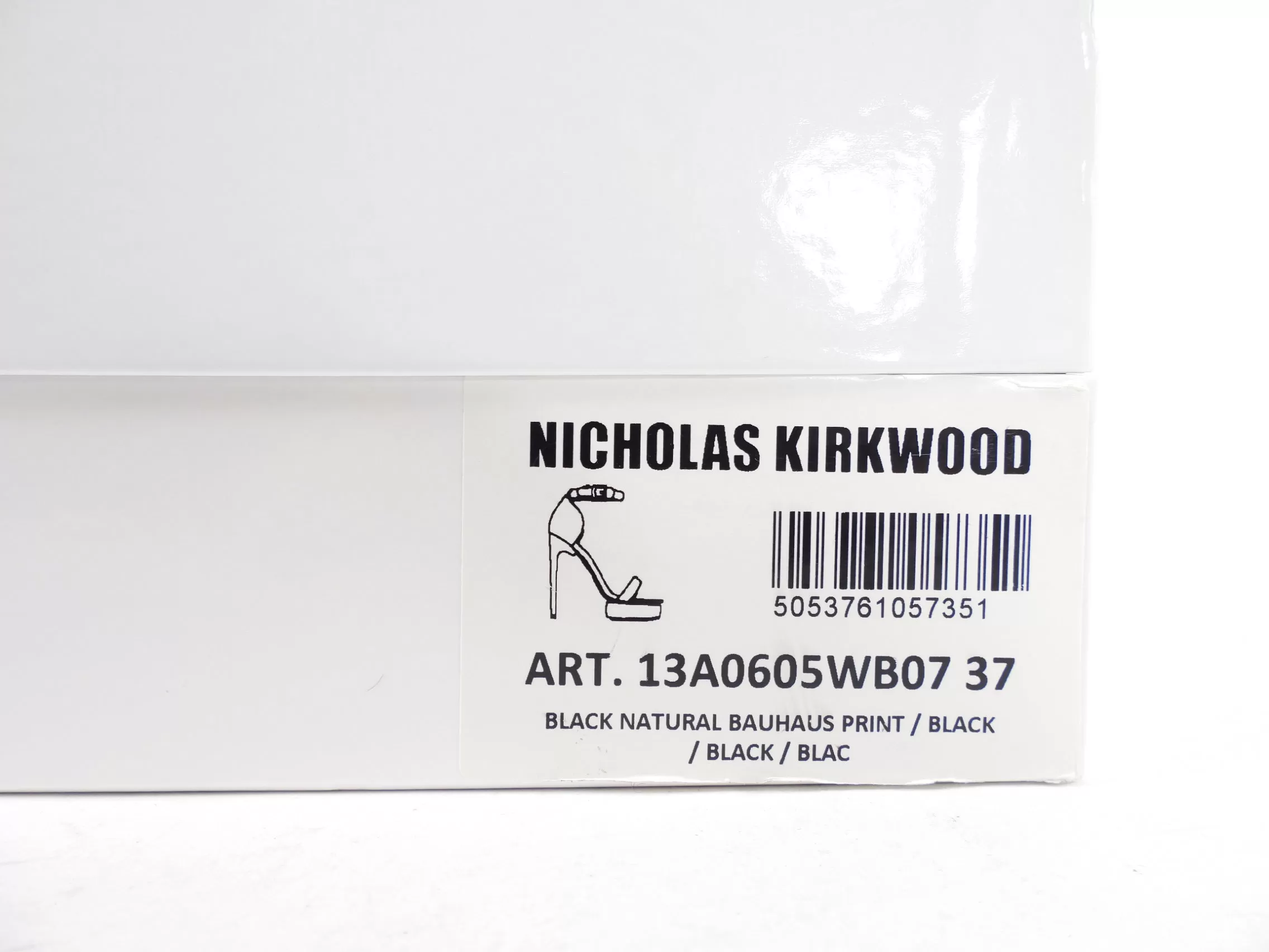 Nicholas Kirkwood Black and White Suede Patent Bauhaus Heels - 7.5