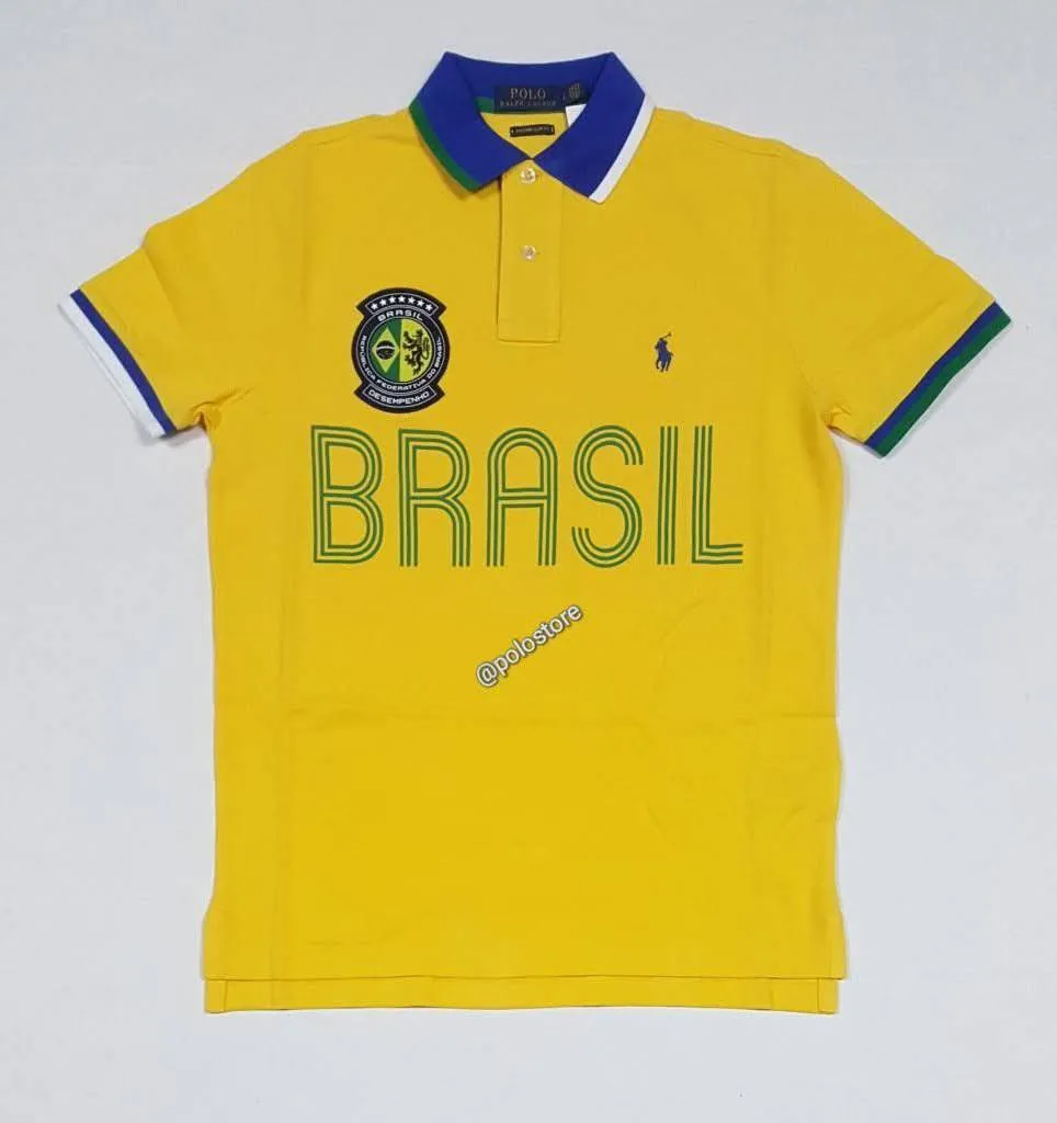 Nwt Polo Ralph Lauren Brasil Small Pony Custom Slim Fit Polo