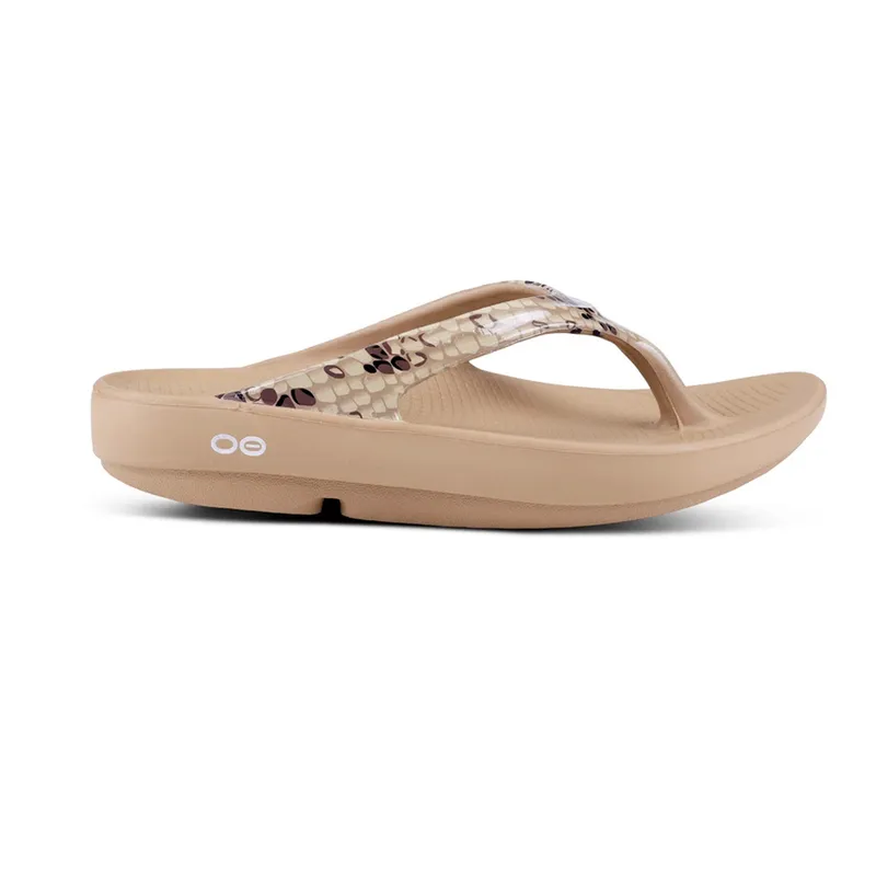 Oofos Womens Oolala Limited Sandal – Desert Snake