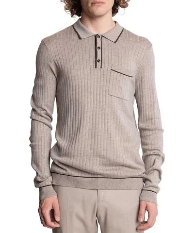 Paisley & Gray Men's Tipped Long-Sleeve Polo Shirt