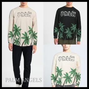 Palm Angels  |Tropical Patterns Unisex Street Style U-Neck Long Sleeves