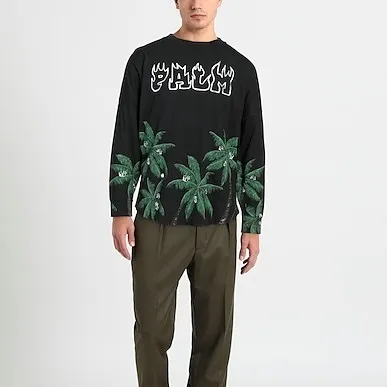 Palm Angels  |Tropical Patterns Unisex Street Style U-Neck Long Sleeves