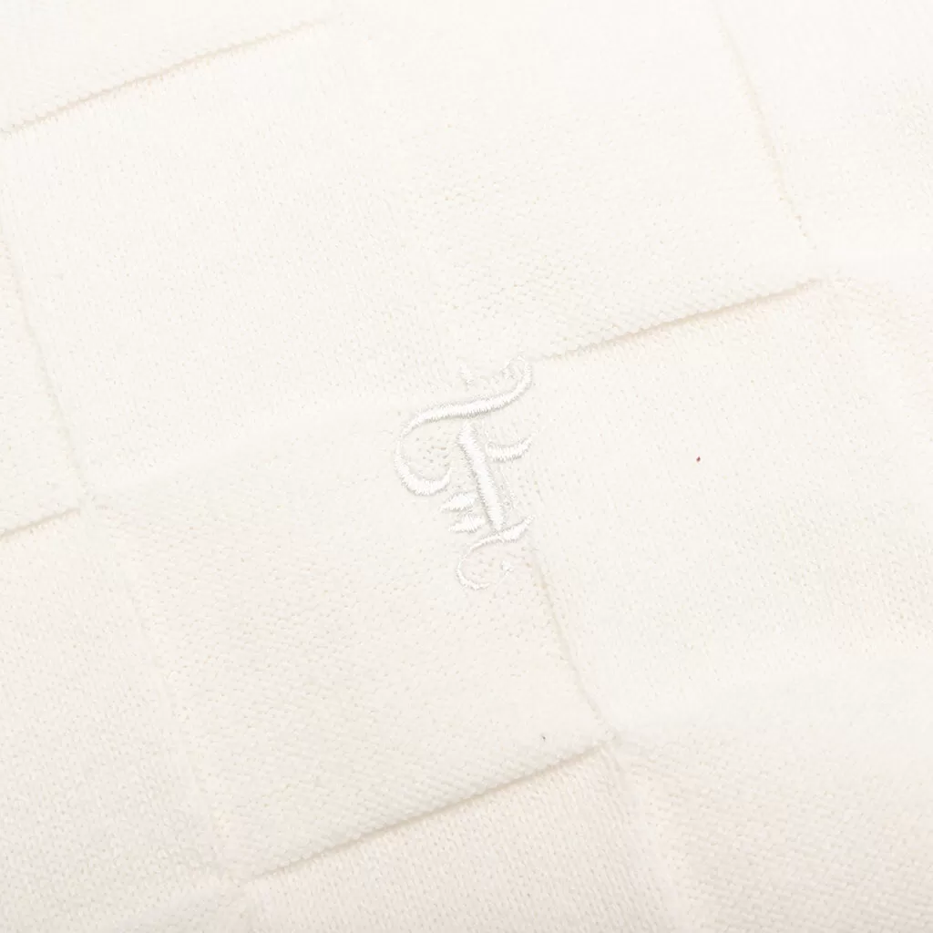 Palmer Checked L/S Sweater Polo - Clubhouse Cream