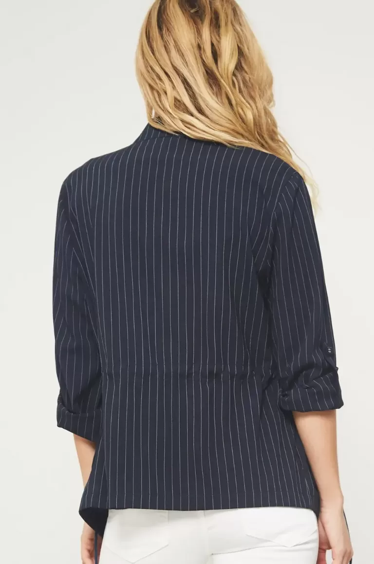 Pinstripe Shawl Blazer