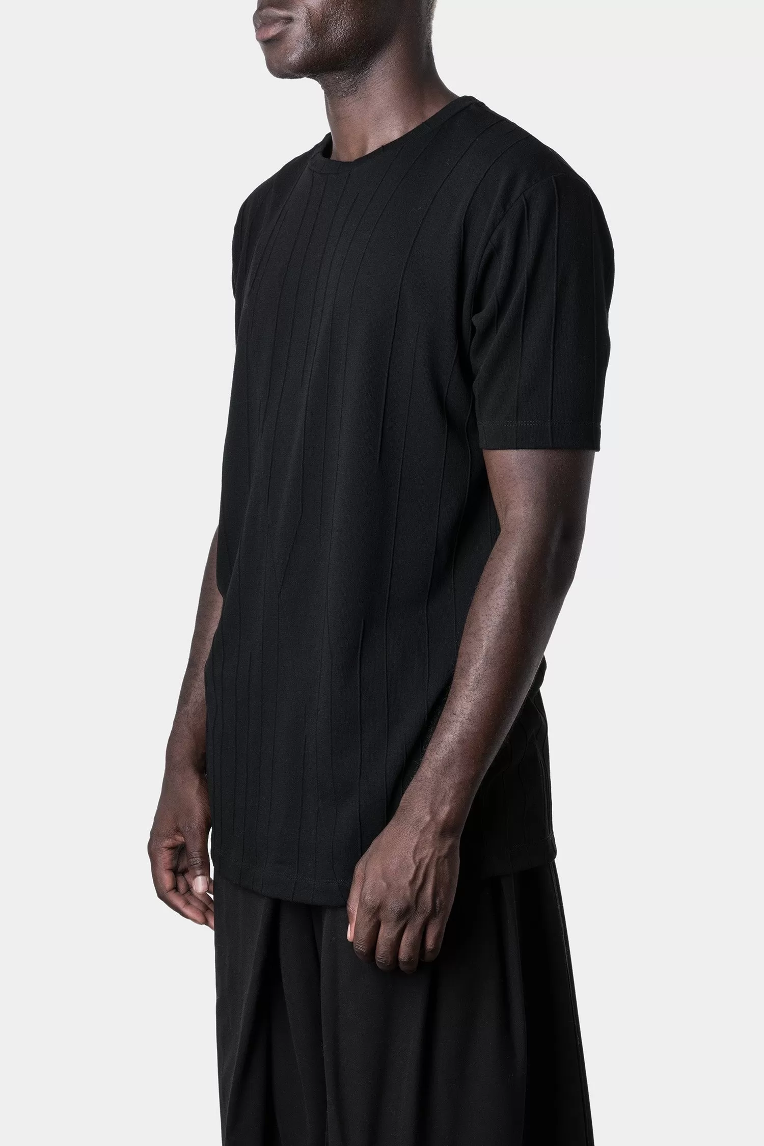 Piped seams viscose t-shirt