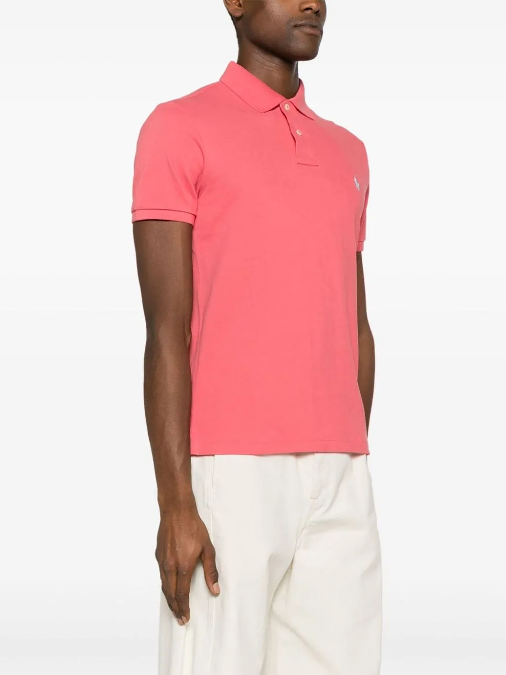 Polo Ralph Lauren - Polo cintré en coton piqué Pale Red