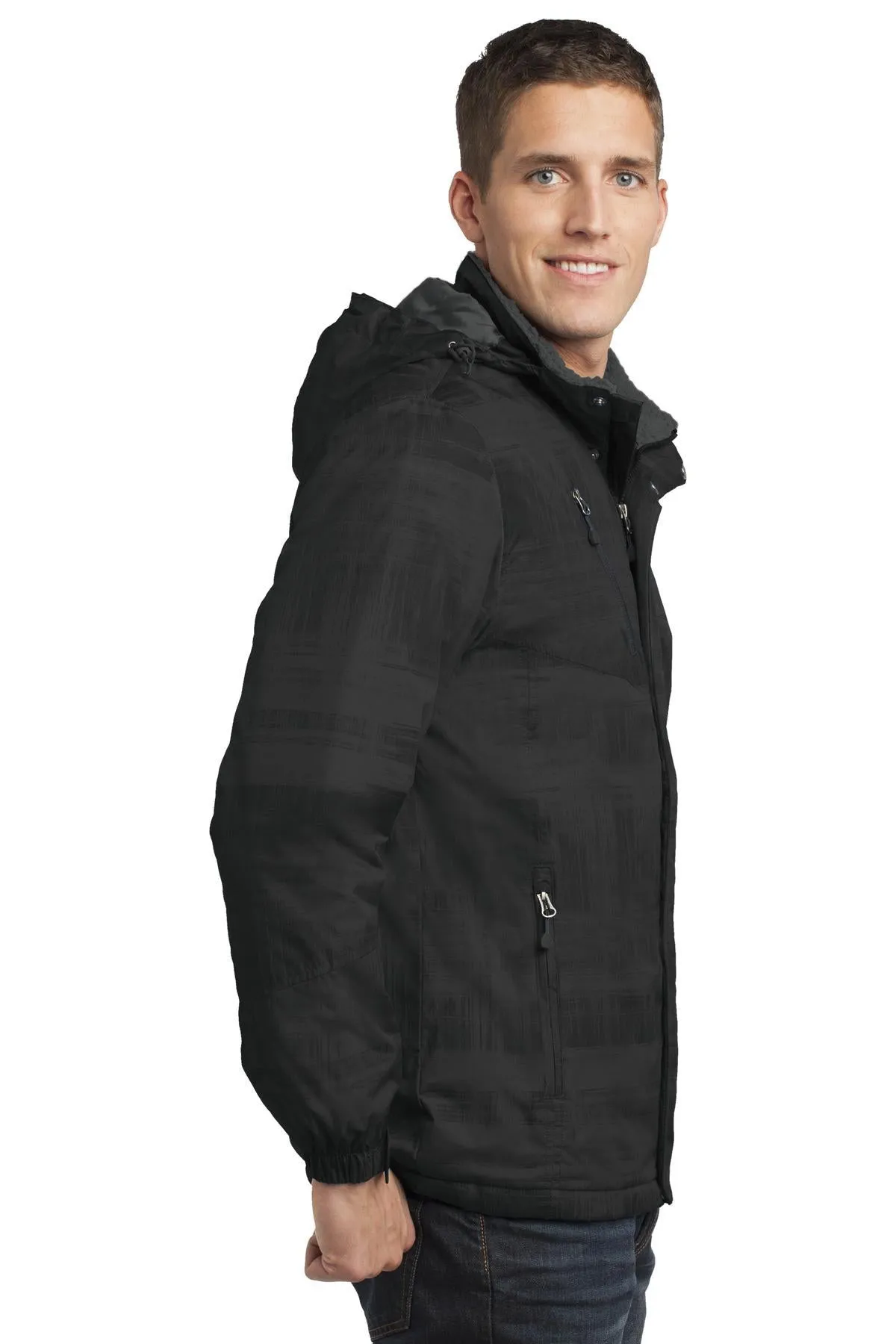 Port Authority Brushstroke Print Insulated Jacket J320 Black