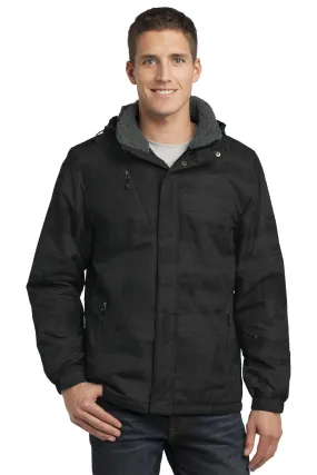 Port Authority Brushstroke Print Insulated Jacket J320 Black