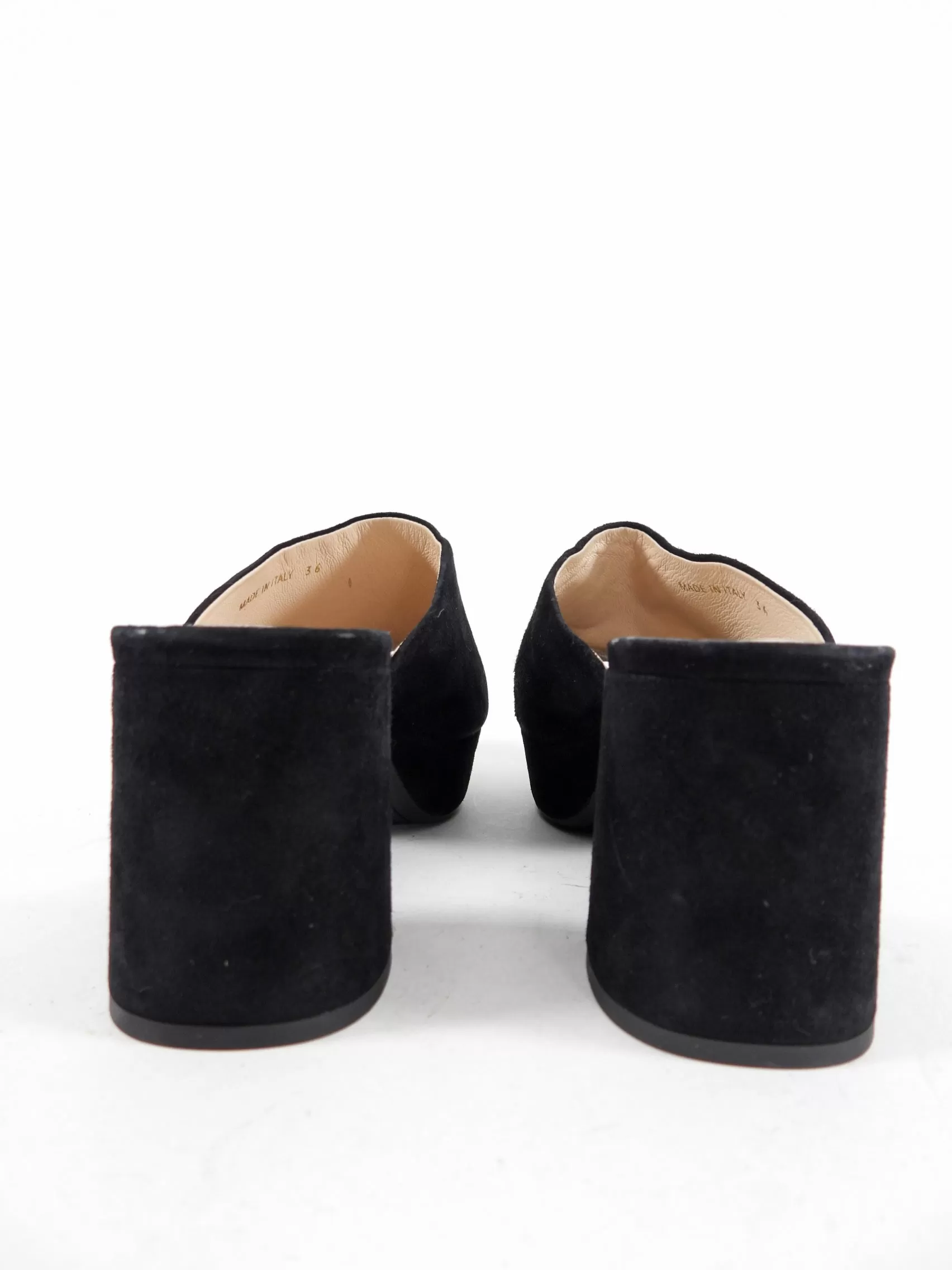 Prada Black Suede Block Heel Mules - 6