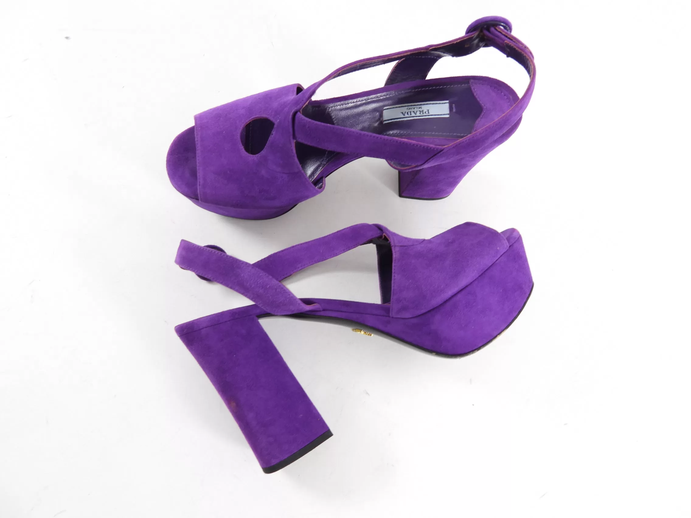 Prada Purple Suede Platform Pumps - 38.5