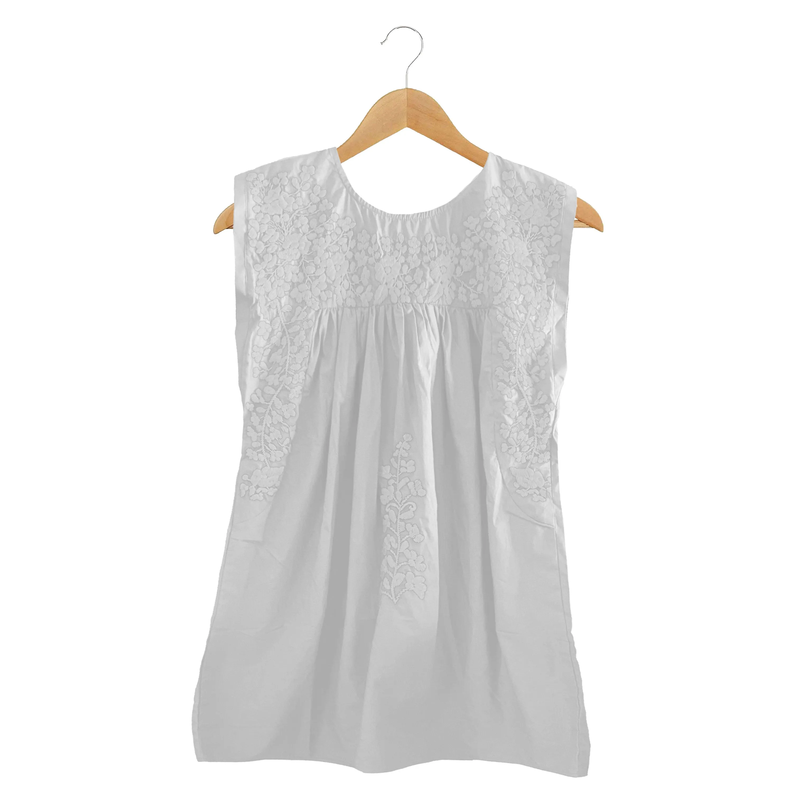 PRE-ORDER: Double White Sleeveless Blouse (early September ship date)