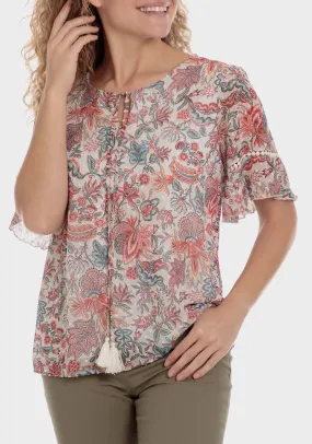 Printed Plumetti T-Shirt - Beige