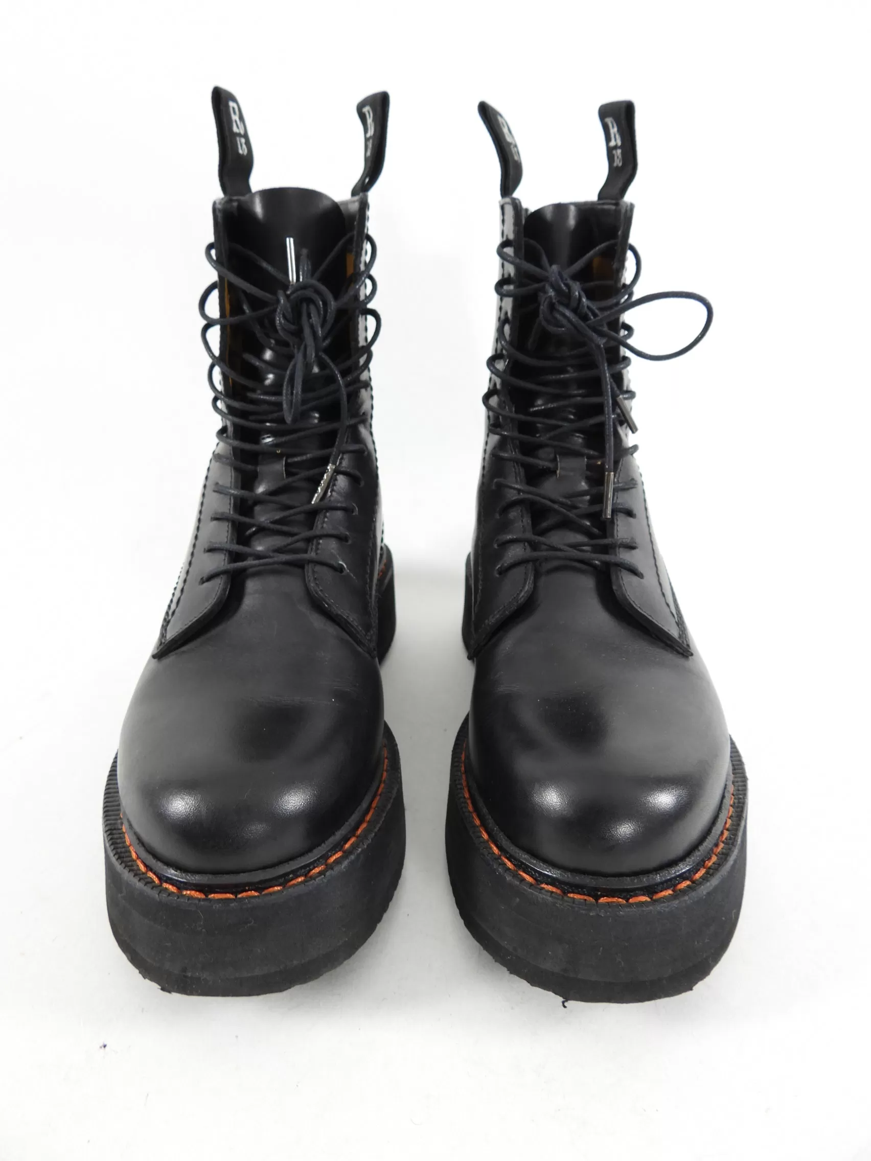 R13 Black Lace up Ankle Boots - 37