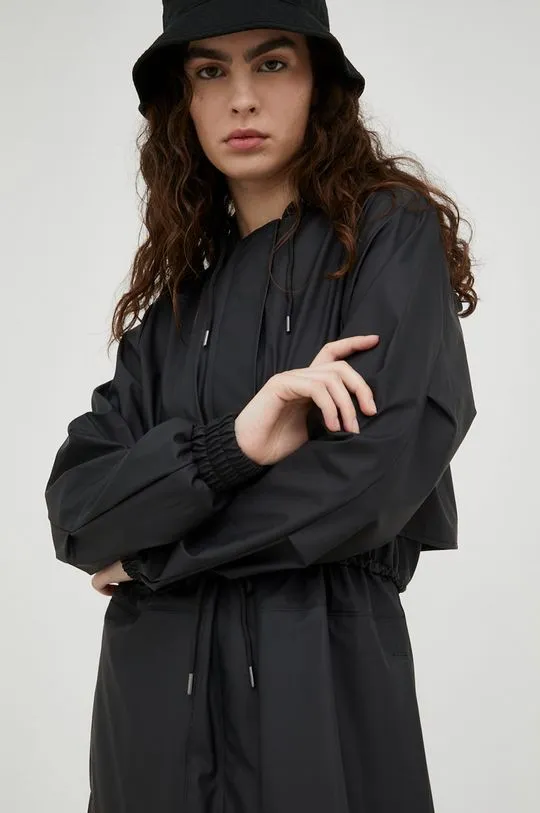 Rains rain jacket 18550 String Parka women's black color