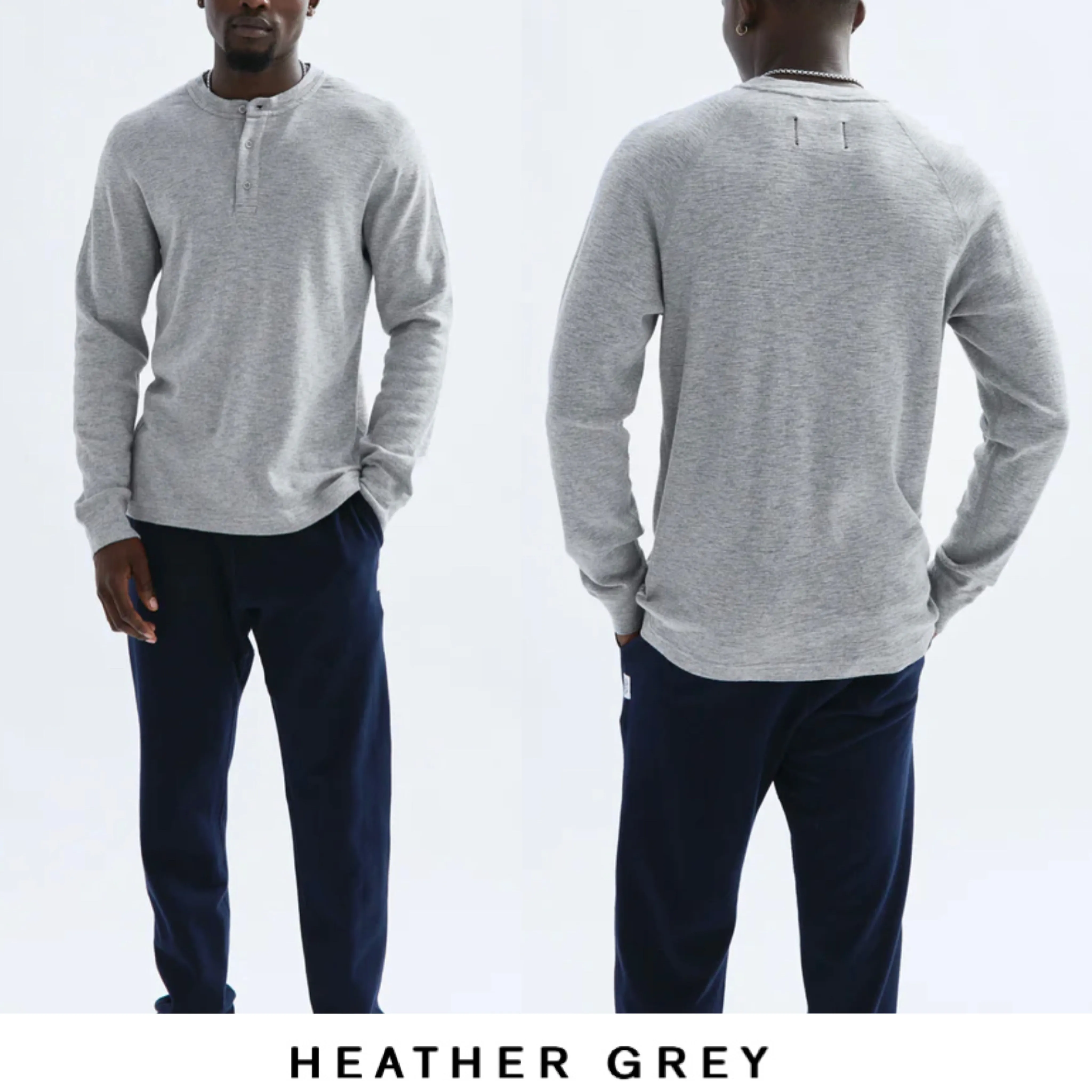 REIGNING CHAMP  |Unisex Henry Neck Street Style Long Sleeves Plain Cotton