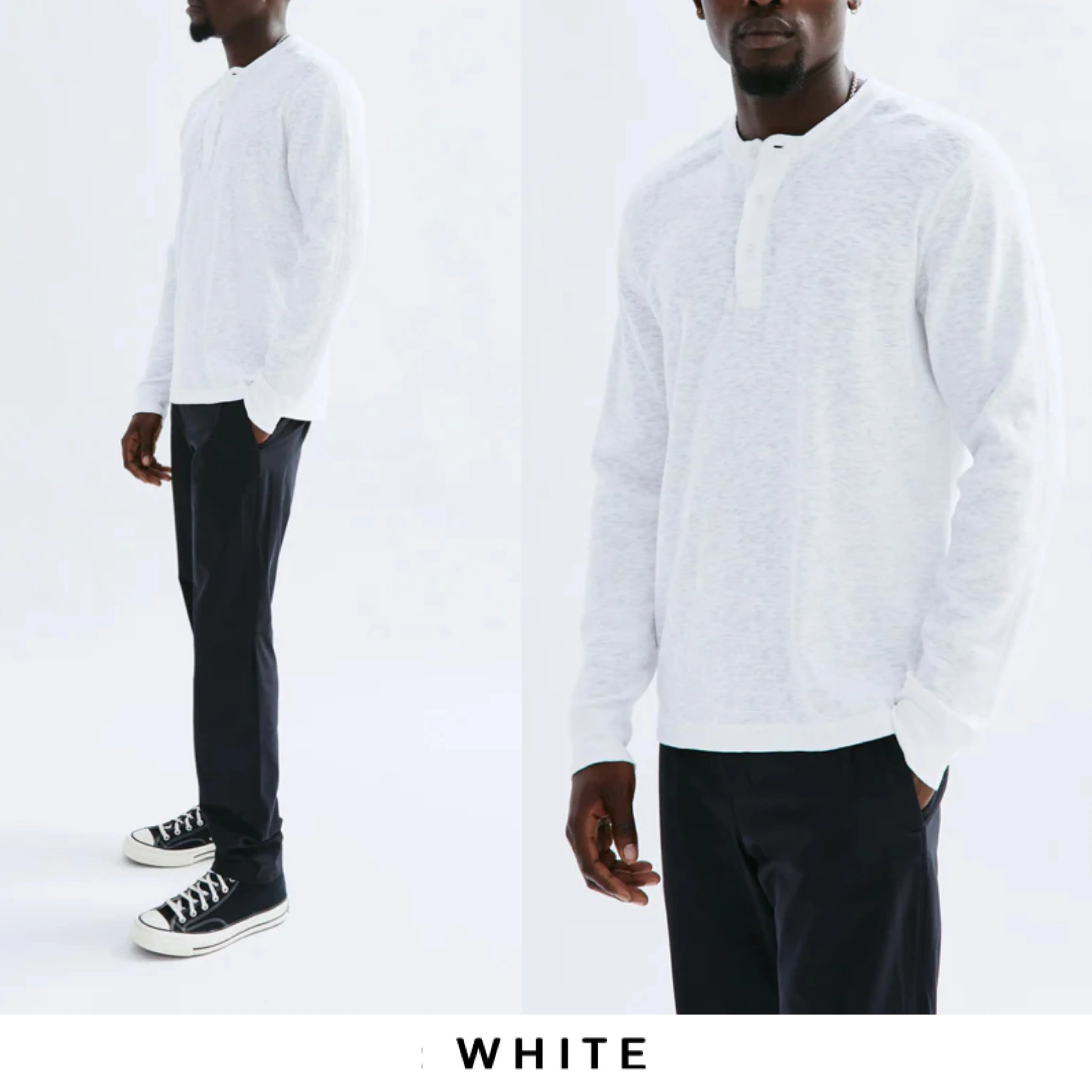 REIGNING CHAMP  |Unisex Henry Neck Street Style Long Sleeves Plain Cotton