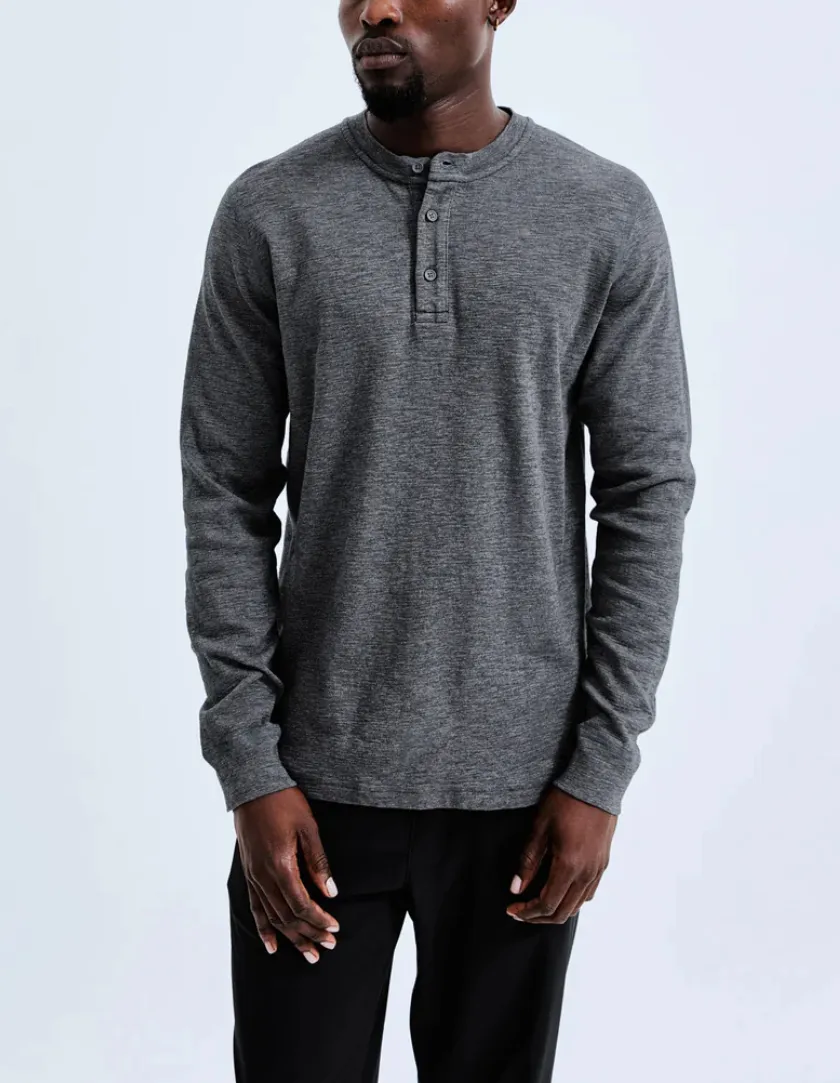 REIGNING CHAMP  |Unisex Henry Neck Street Style Long Sleeves Plain Cotton