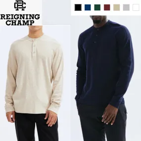 REIGNING CHAMP  |Unisex Henry Neck Street Style Long Sleeves Plain Cotton