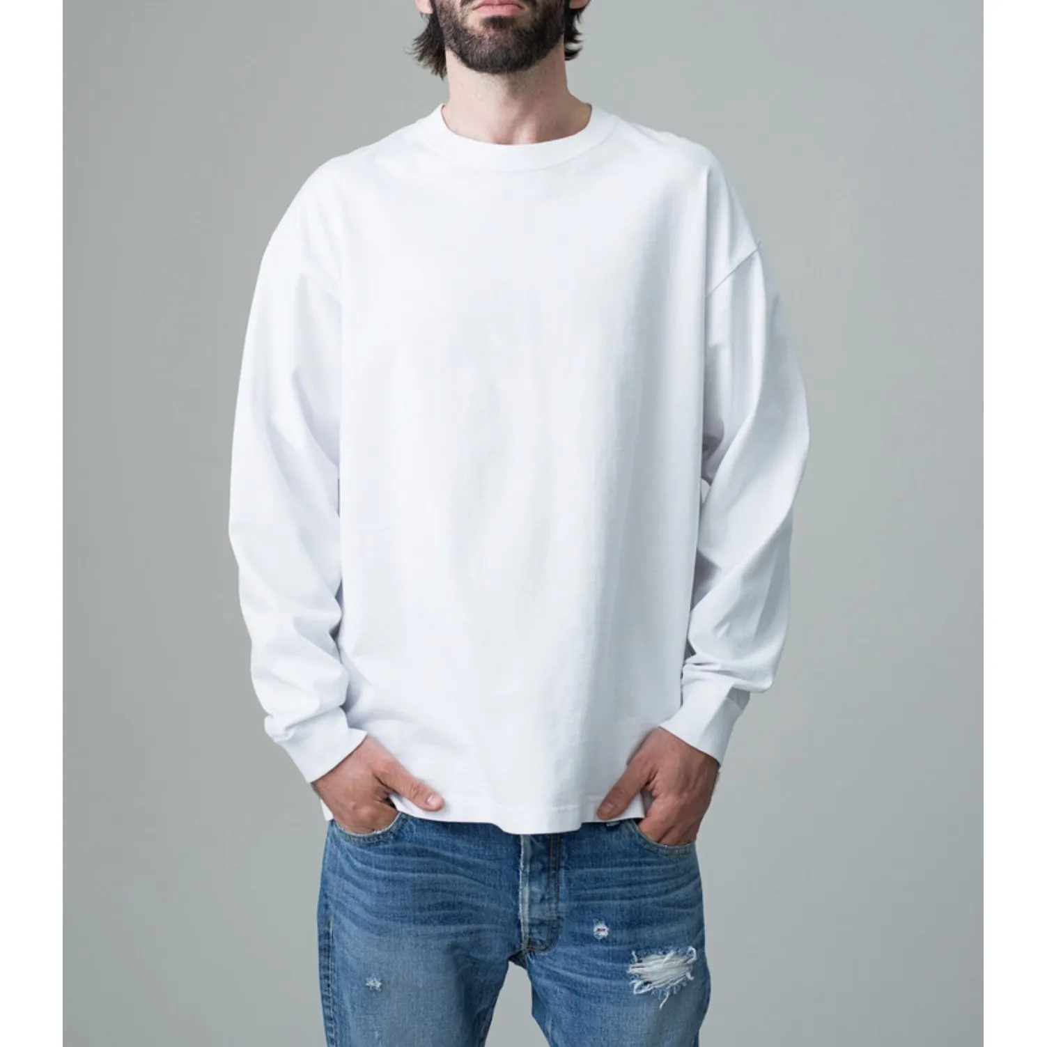 Ron Herman  |Crew Neck Street Style Long Sleeves Plain Cotton