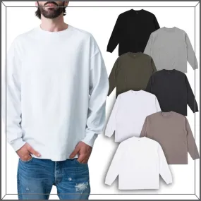 Ron Herman  |Crew Neck Street Style Long Sleeves Plain Cotton