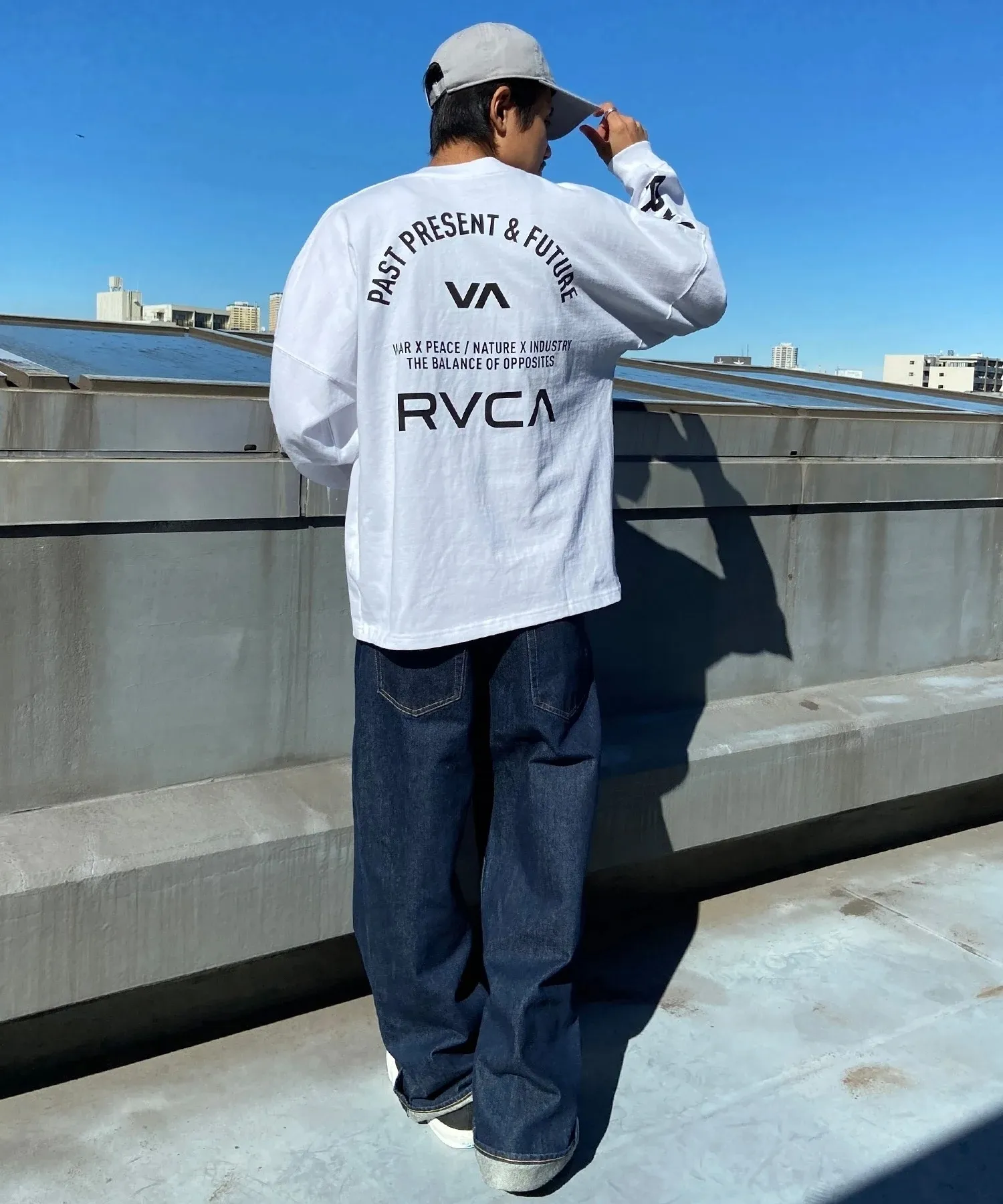 RVCA  |Crew Neck Unisex Street Style Long Sleeves Cotton Oversized