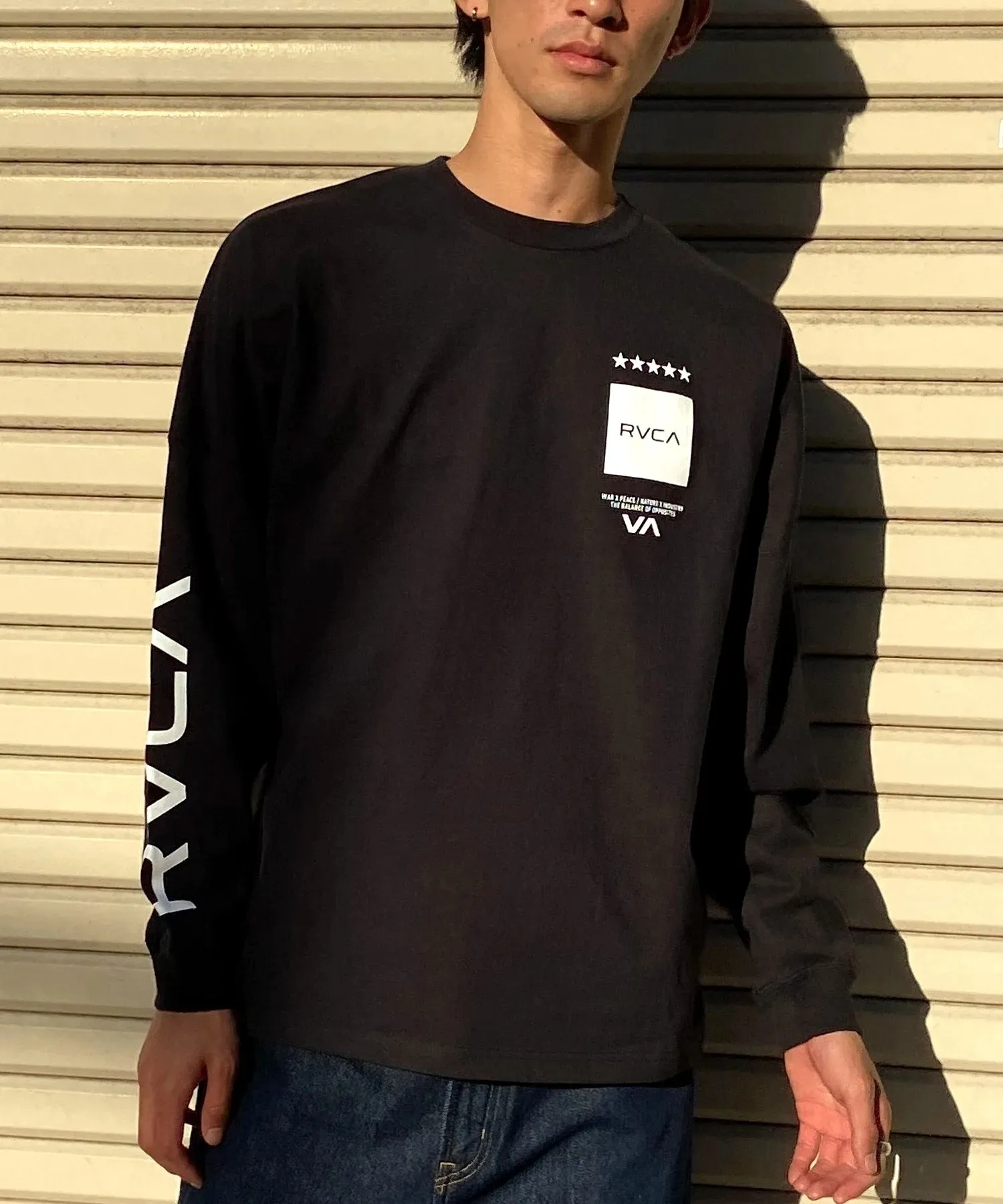 RVCA  |Crew Neck Unisex Street Style Long Sleeves Cotton Oversized